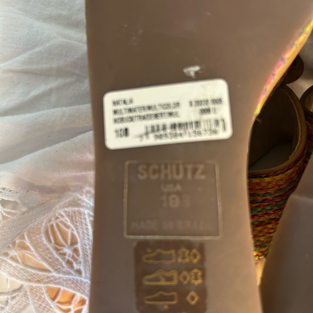 Shultz Rainbow Braided Platform Wedge Sandals | S… - image 3